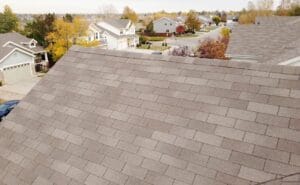 Asphalt shingles on a Colorado roof. 