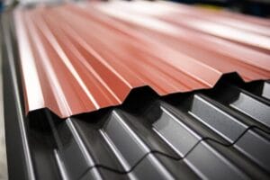 A detailed photo of metal roofing materials, ideal for Colorado homes. 
